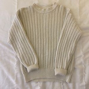 THRIFTED Chunky White Sweater - Medium
